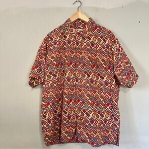 Vintage 90s 80s Missoni Sport Crazy Patterned Button Up Shirt